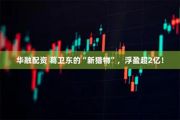 华融配资 葛卫东的“新猎物”,浮盈超2亿!