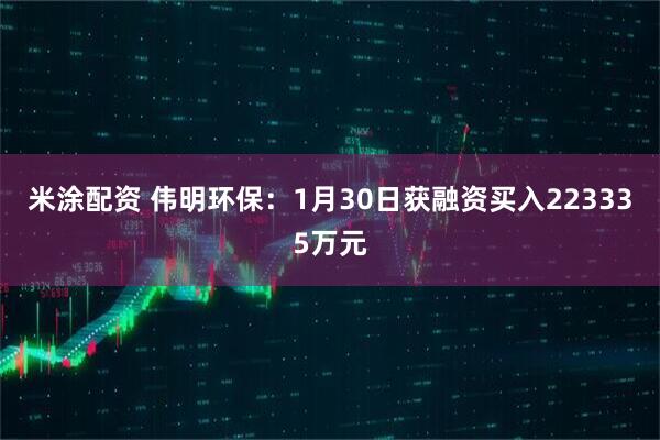 米涂配资 伟明环保：1月30日获融资买入223335万元