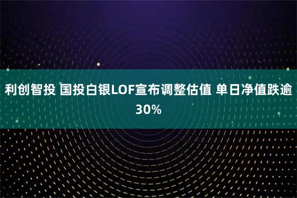 利创智投 国投白银LOF宣布调整估值 单日净值跌逾30%